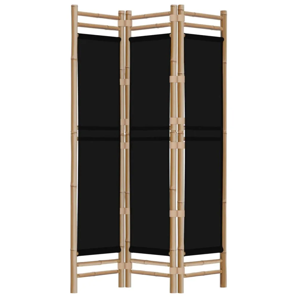 Kamerscherm 3-panelen inklapbaar 120 cm bamboe en canvasdoek