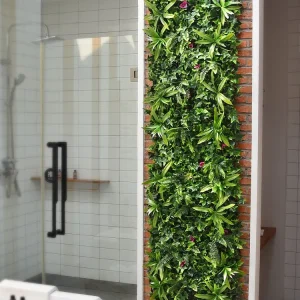 Synthetische groene begroeide muur, bescherming tegen uv-stralen, pakket van 3m², IKAZ met afwerkmes