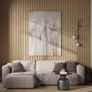 Vlies 3D-wandpaneel - 2,83 m² - Natuurlijke houtkleur - Set van 8 - FLINT - Koop nu online