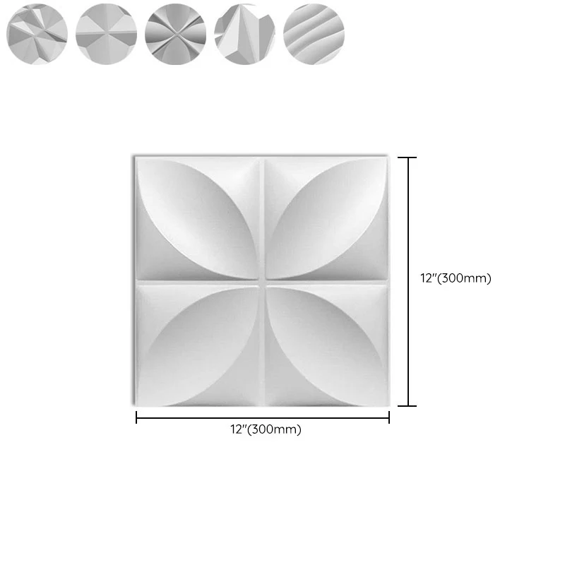 Wall Paneling Foam Peel and Stick 3D Opgezet Living Room Wall Panel White