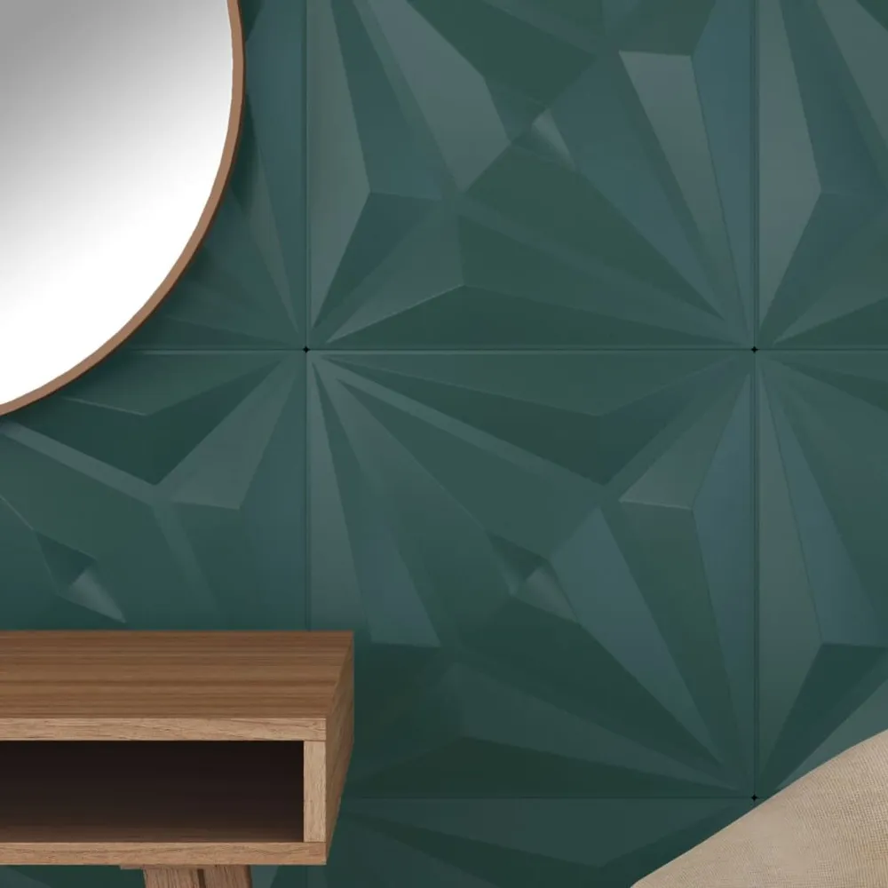 12 st Wandpanelen ster 3 m² 50x50 cm XPS groen 25 patronen