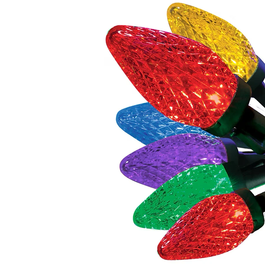GE 100-count Energy Connected Multi-Color LED Diamond Cut C9 Christmas Lights
