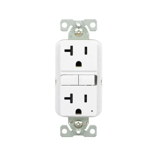Eaton 20-Amp 125-volt Tamper Resistant GFCI Residential Decorator Outlet, Ivoor (3-Pack)