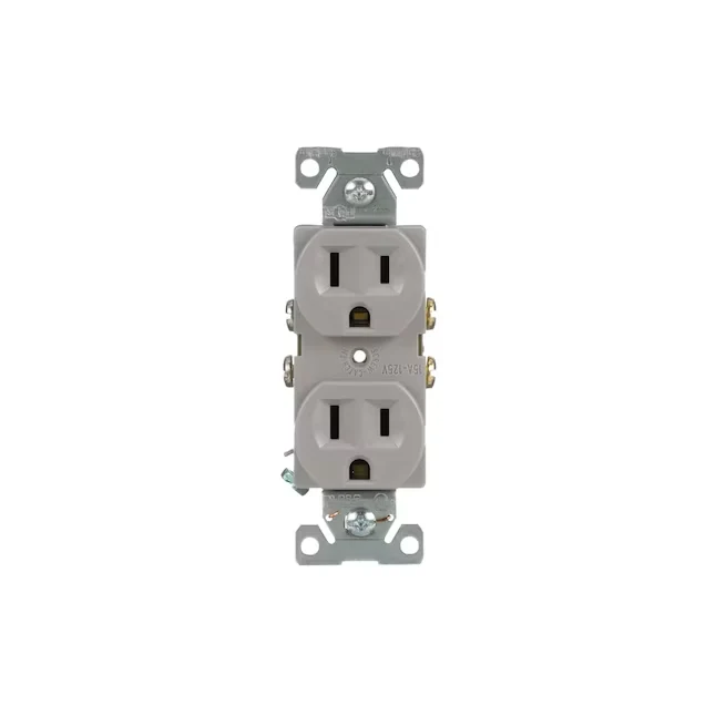 Eaton Arrow Hart 15-Amp 125-volt Residential/Commercial Duplex Outlet, Asgrijs