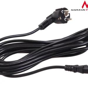 Maclean MCTV-801 Voedingskabel 3-pins EU-stekker lengte 5m Zwart