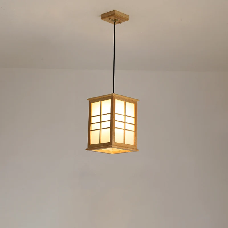 Netwerk Moderne rechthoekige houten hangende LED-eetkamerlamp met meerdere hangers