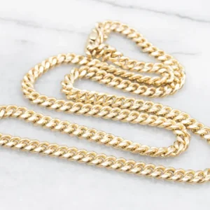 Polished Yellow Gold Heavy Curb Link Chain