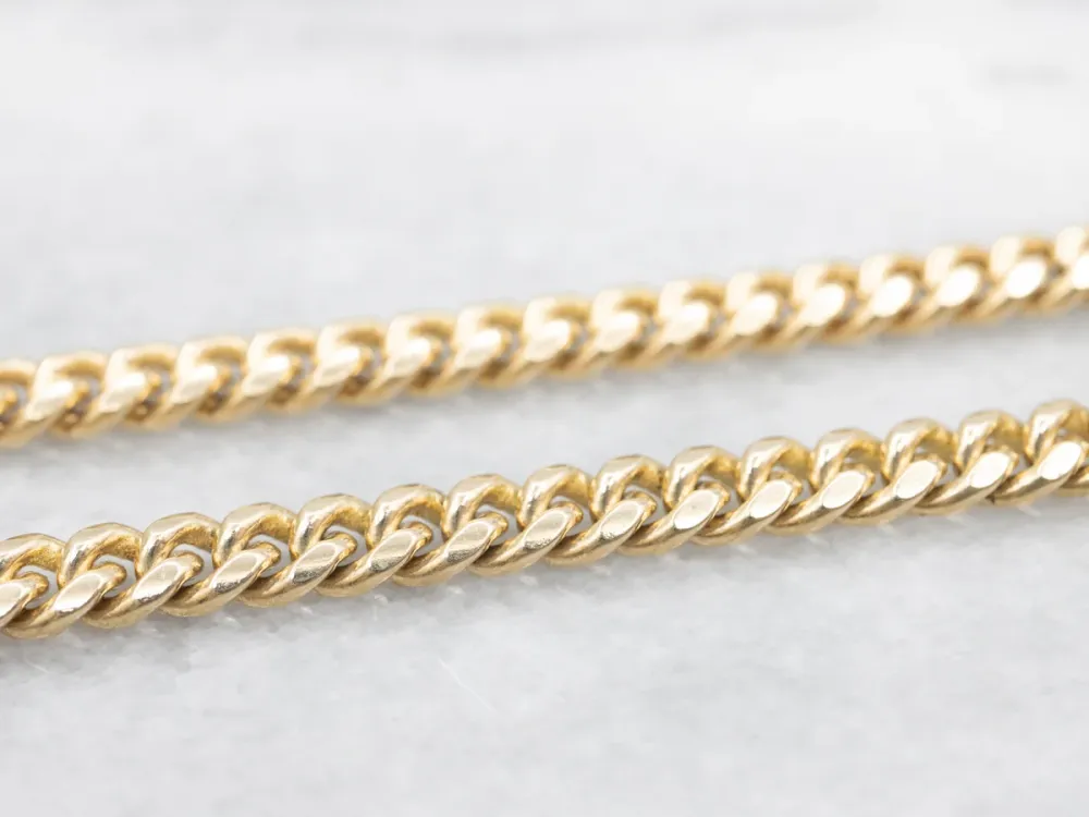Polished Yellow Gold Heavy Curb Link Chain