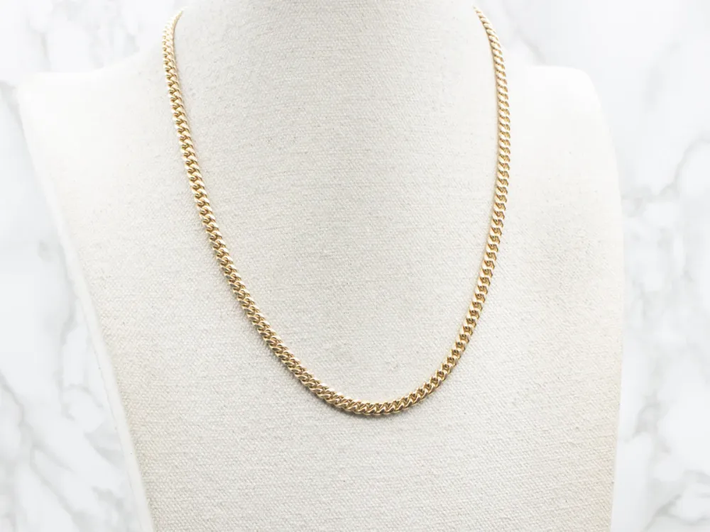 Polished Yellow Gold Heavy Curb Link Chain
