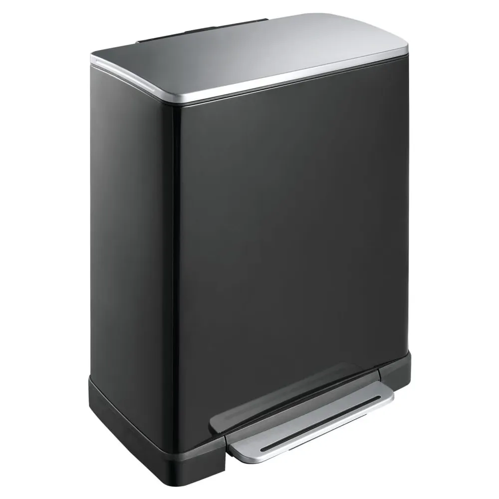 Zwaar Belastbaar EKO Pedaalemmer E-Cube 28 L+18 L matzwart