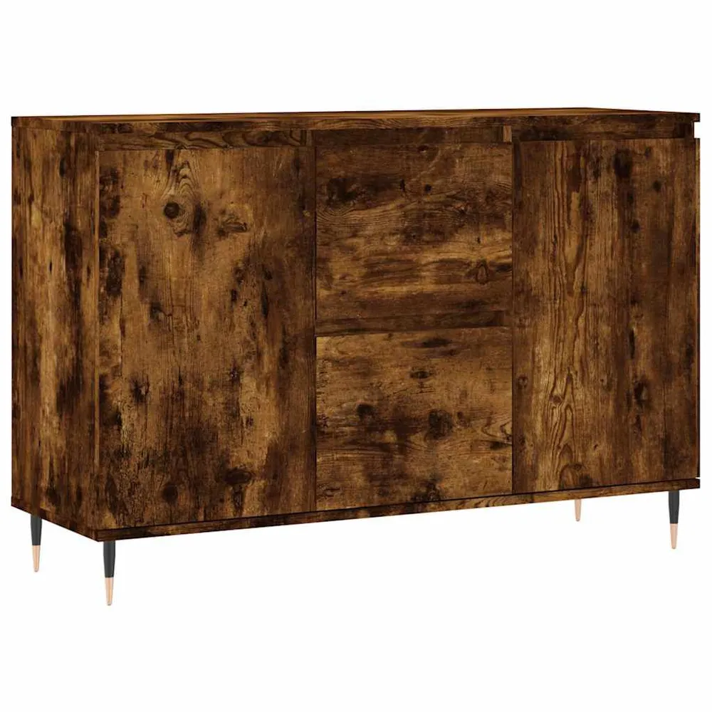 Dressoir 104x35x70 cm bewerkt hout gerookt eikenkleurig met Slotsysteem