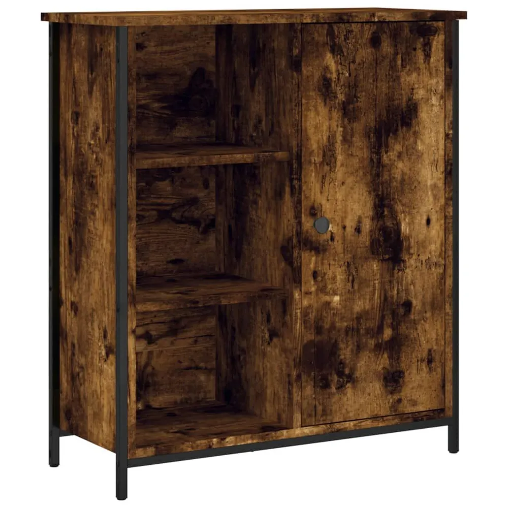 Dressoir 70x30x80 cm bewerkt hout gerookt eikenkleurig met Hanghaakjes