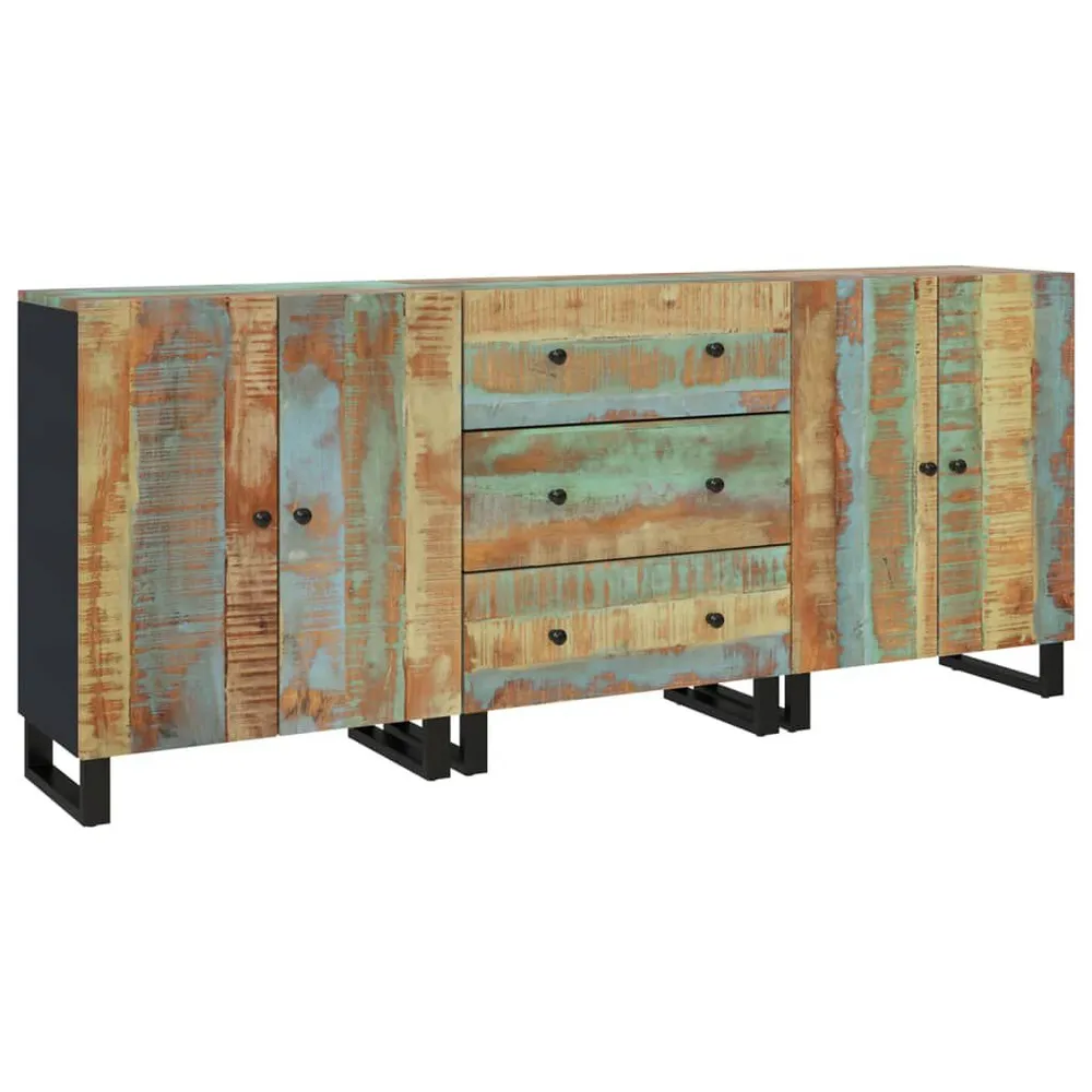 3 st Dressoir massief gerecycled hout voor Werkplaats