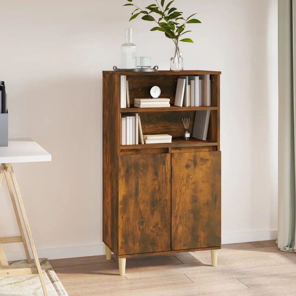 Hoge kast 60x36x110 cm bewerkt hout gerookt eikenkleurig - Universeel Montagesysteem