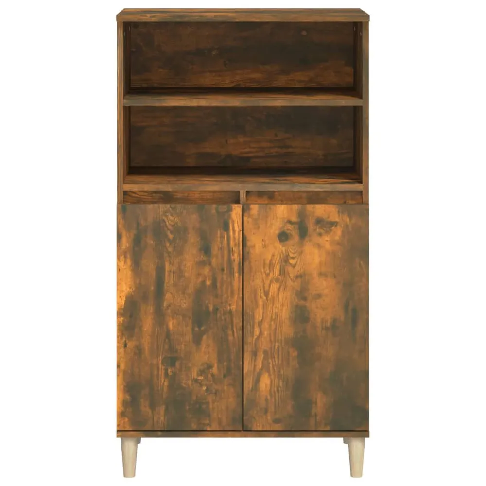 Hoge kast 60x36x110 cm bewerkt hout gerookt eikenkleurig - Universeel Montagesysteem