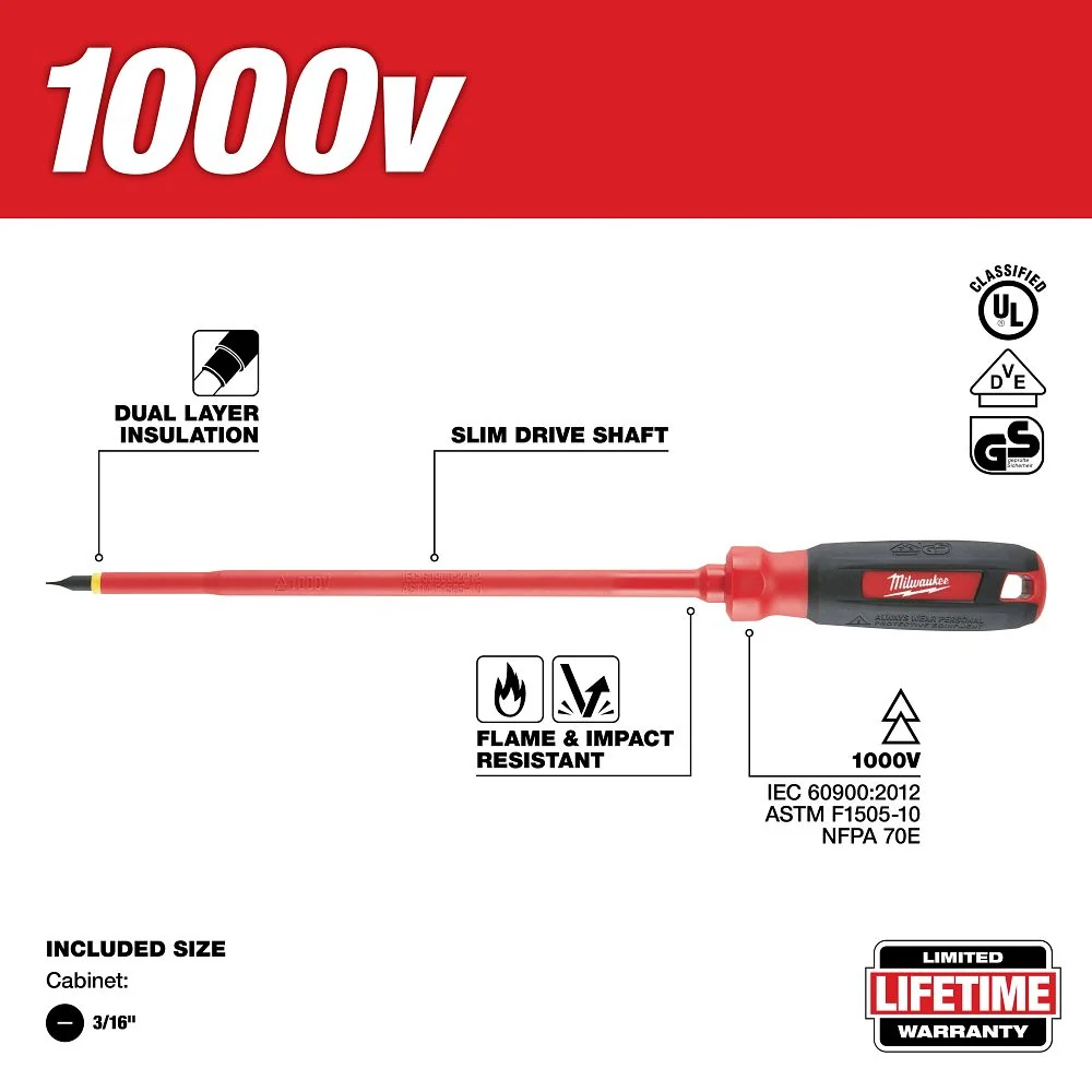 Milwaukee Tools 3/16 . Cabinet - 8 . 1000V 48-22-2233