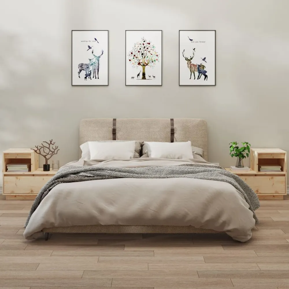 Nachtkastjes 2 st 60x34x51 cm massief grenenhout