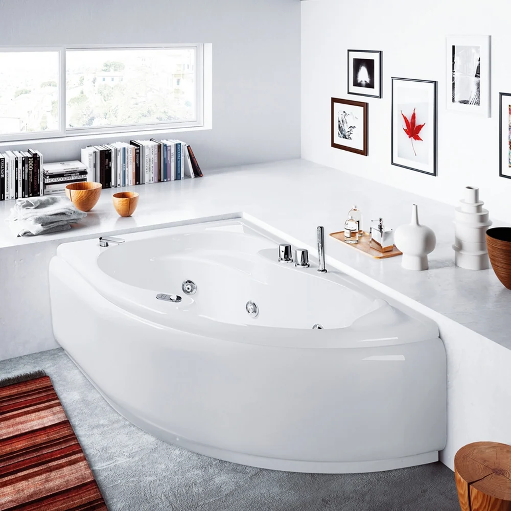 Asymmetric Grace Bathtub Whirlpool Plexiglas and ABS cm 150x100 - Right Version