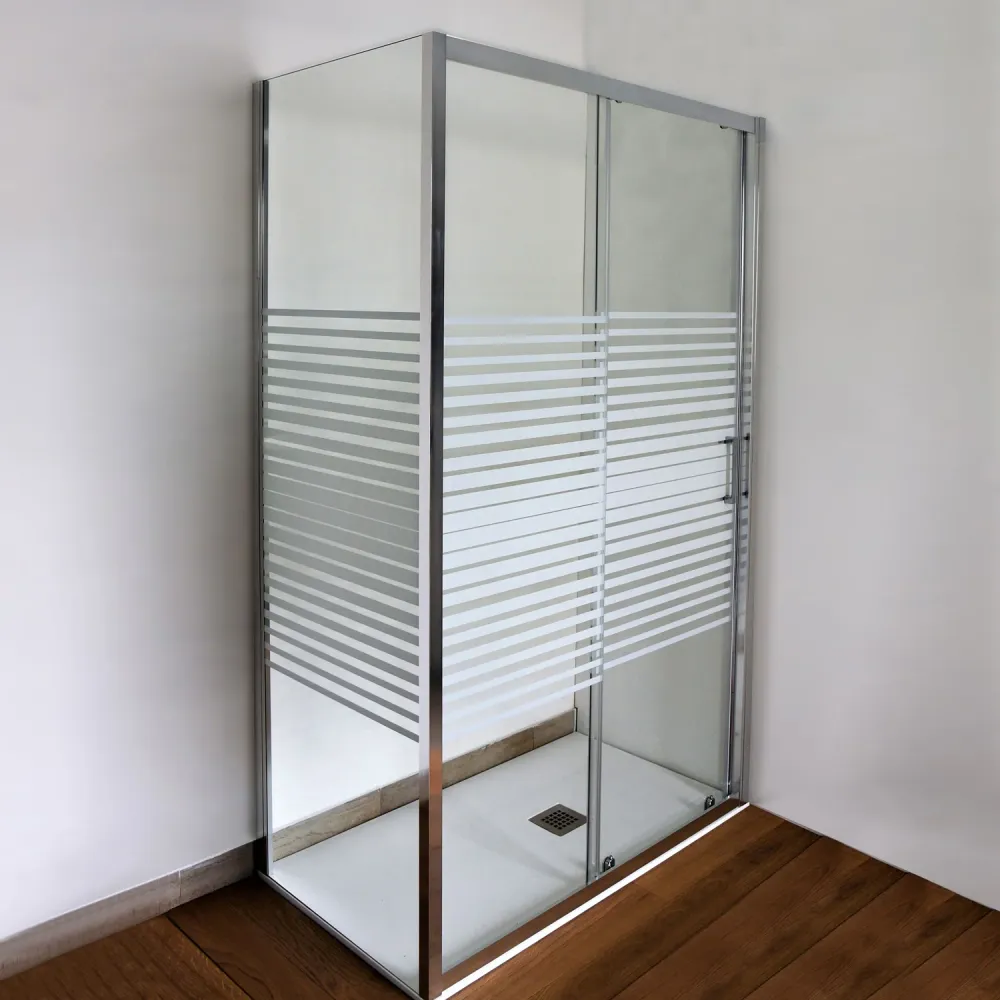Iconic shower enclosure 120x80 cm sliding door and fixed wall 6 mm Smart Clean screen-printed anti-limescale glaswerk