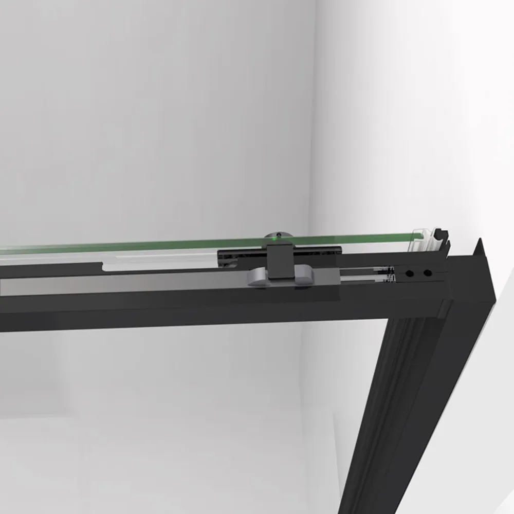 Rectangular shower enclosure sliding opening cm 135x80 model Twenty Zwart 6 mm tempered glass and black colored profiles