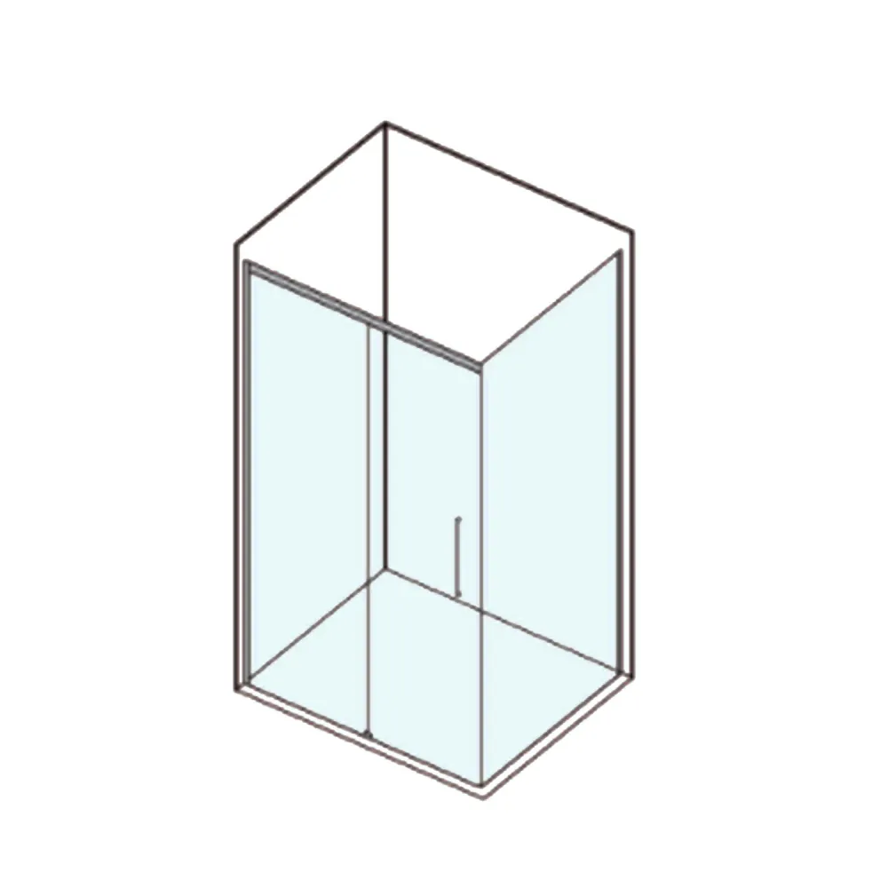 Rectangular shower enclosure sliding opening cm 135x80 model Twenty Zwart 6 mm tempered glass and black colored profiles