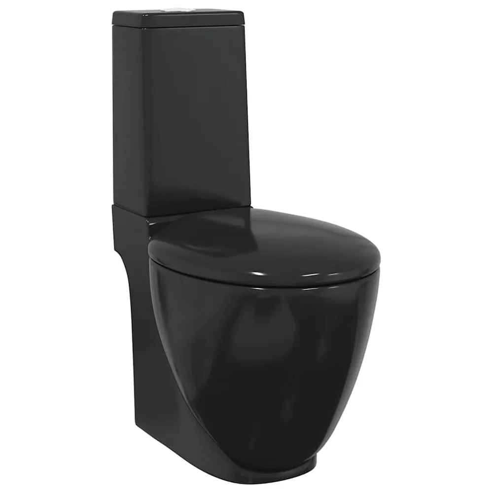 Toilet met afvoer achter keramiek zwart