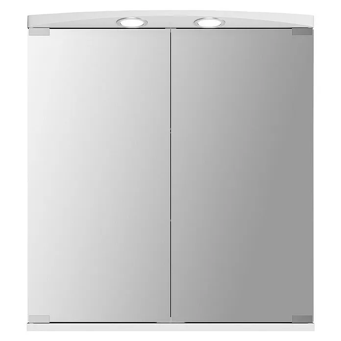 Camargue Led-spiegelkast Ametrin - b x h: 58,8 x 65,9 cm, Hout, Wit