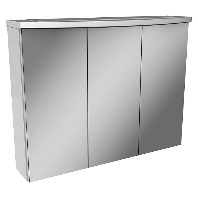 Camargue Swing Led-spiegelkast - b x h: 80 x 70,5 cm, Met verlichting, Hout, Wit