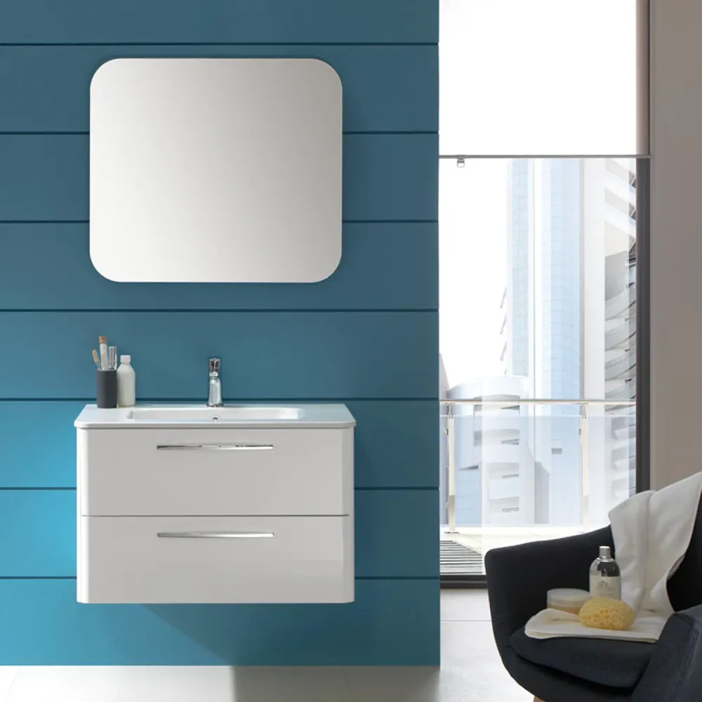 Wandbevestigd bathroom cabinet model Best03 80x190x46 cm glossy lacquered white