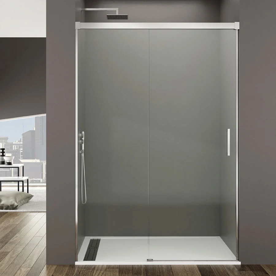 105 cm niche shower enclosure 6 mm transparant tempered glass anti-limescale treatment