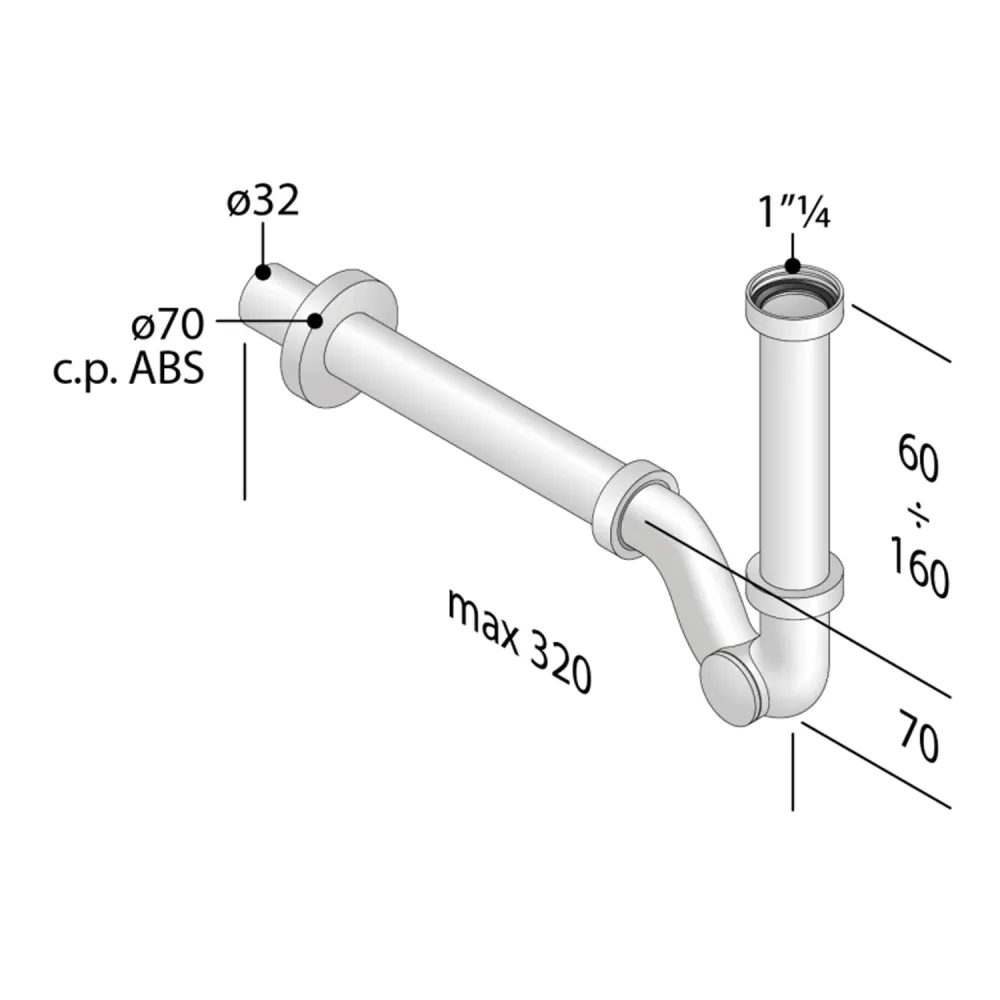 ABS siphon washbasin and bidet increased flow rate - Metaalglans
