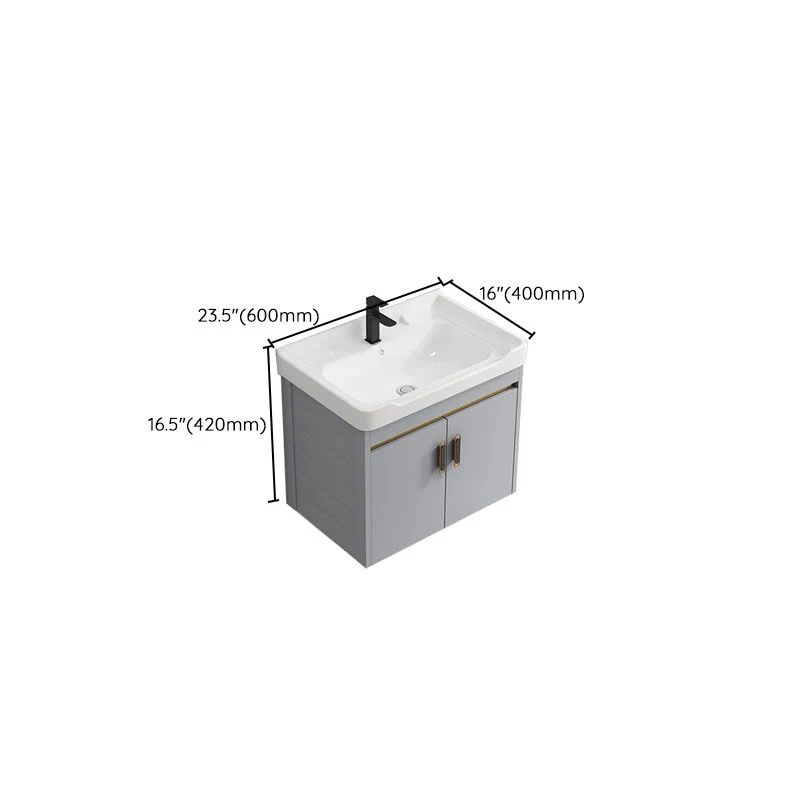 Actueel Grey Wall Mount Bathroom Sink Vanity Faucet Sink 17l