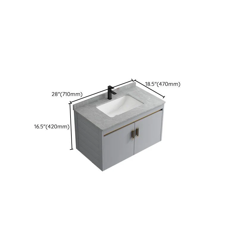 Actueel Grey Wall Mount Bathroom Sink Vanity Faucet Sink 17l