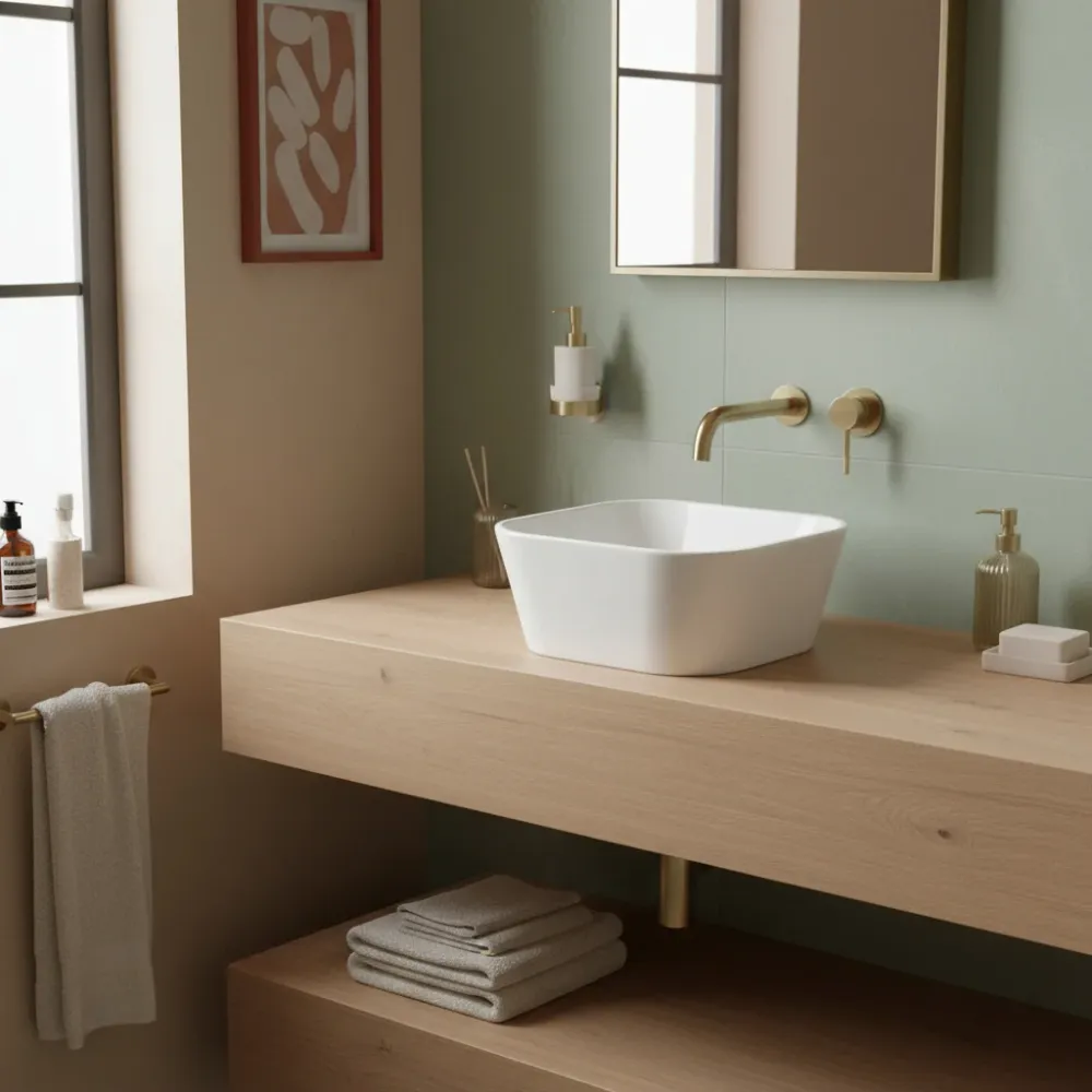 Azzurra Build series countertop sink 30x30 cm - Lak white