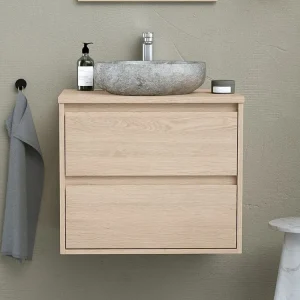 Badkamermeubel met opzetwastafel van steen, 60 cm, MILIPAM