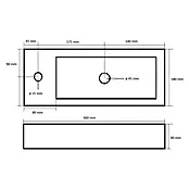 Best Design Fontein Handzaam Block - b x l: 33 x 18 cm, Kraangat: Links, Wit