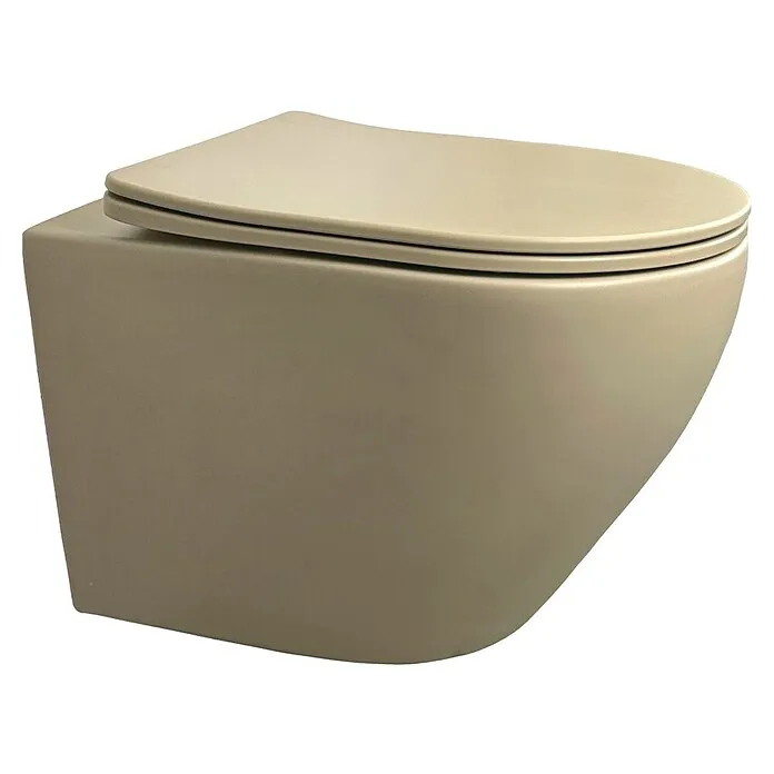 Best Design Hangend Toilet Spoelrandloos Morrano - Khaki, Softclose