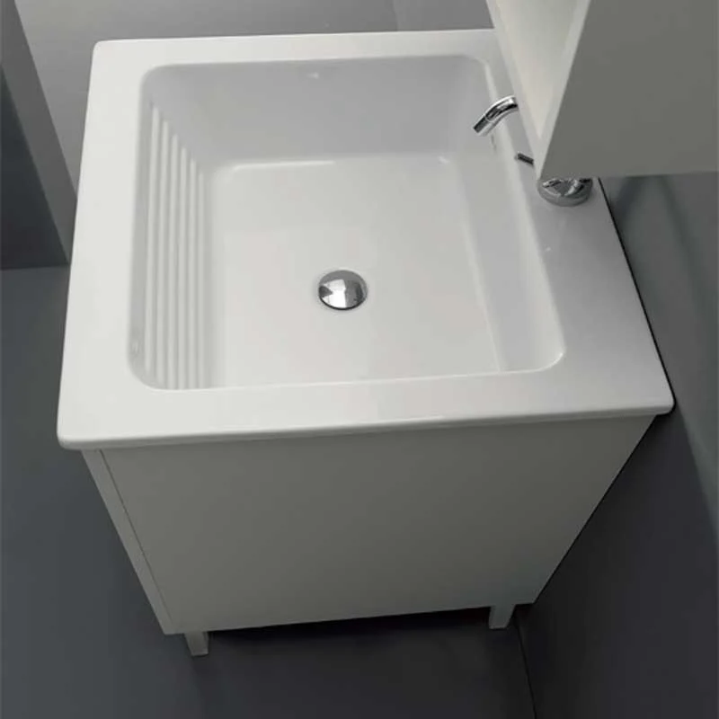 Ceramic laundry sink 2-door melamine cabinet Nanco Xilon 60x50 cm Glossy sneeuwwit