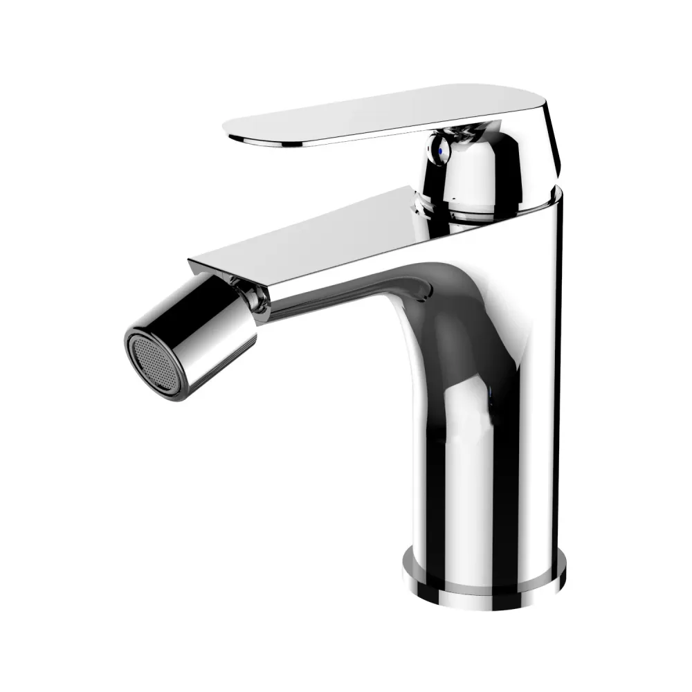 Composition built- basin mixers, bidet and single-way square Echo shower mixer chrome-plated geel koper