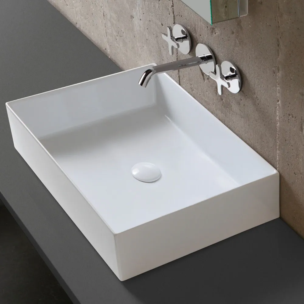 Countertop sink 60x38 cm Ceramica Azzurra Elegance Squared Glossy Ivoor