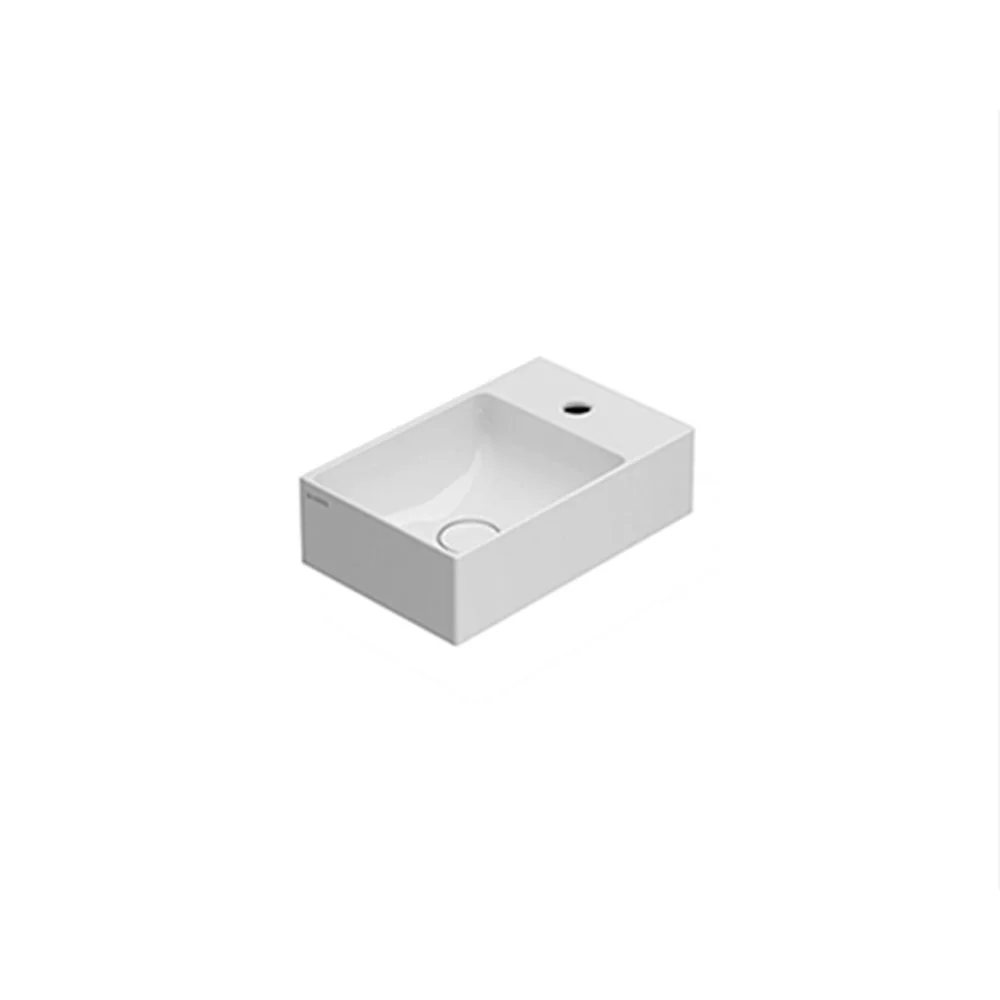 Countertop or wall-mounted sink T-Edge glad white ceramic 40x25 weight 7.5 kg