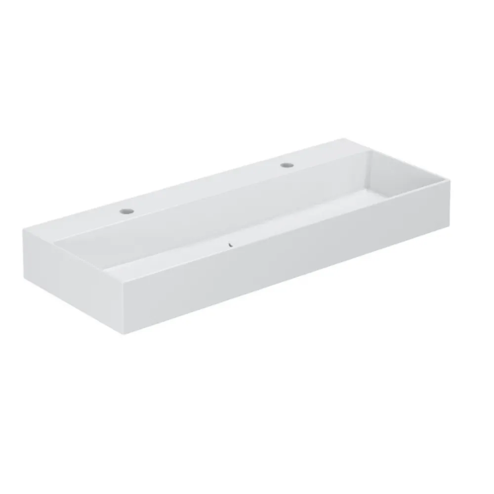 Countertop/wall-mounted sink Azzurra Elegance Squared series 122x40 cm - Lak white