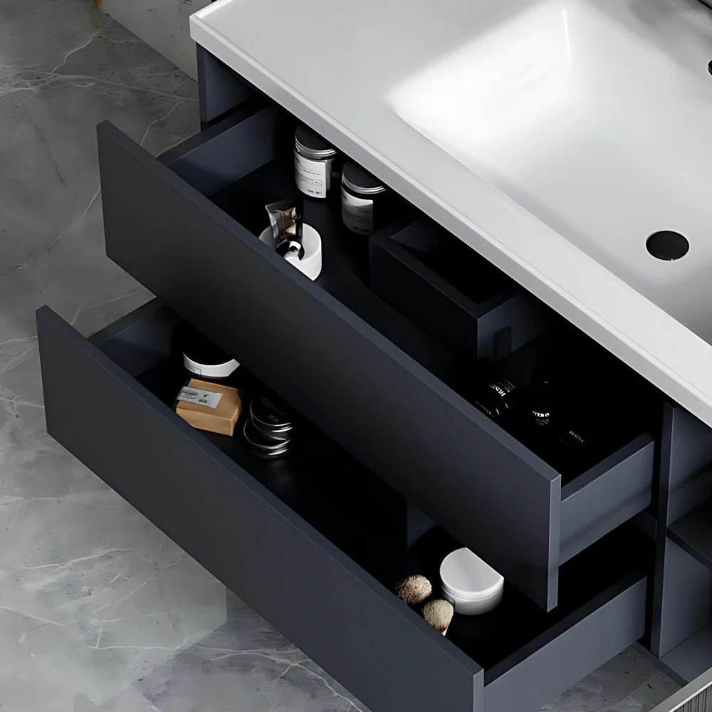 2 Drawers Vanity Mirror Individueel Sink Wall Mount Rectangle Bathroom Vanity Door 24l