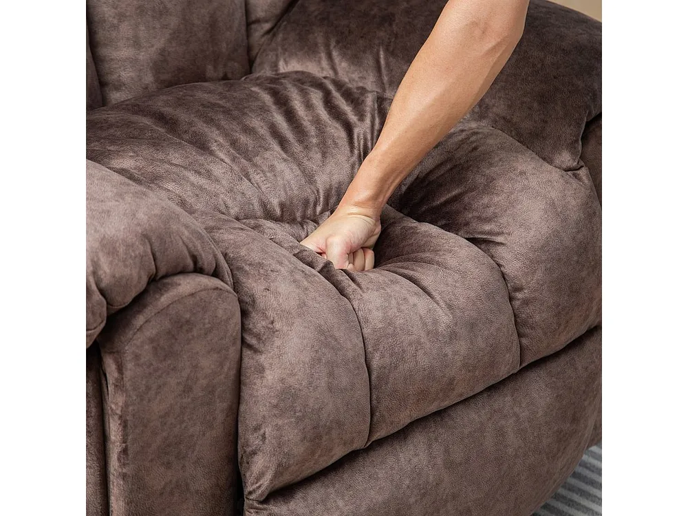 Elektrische relaxfauteuil met verwarmings- en trilfunctie - 2 verborgen bekerhouders en zijvakken - Bruin