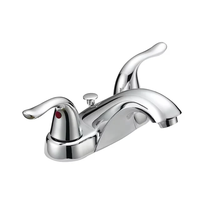 EZ-FLO Impressions Metaalglans 4- centerset 2-handle WaterSense Bathroom Sink Faucet Drain and Deck Plate