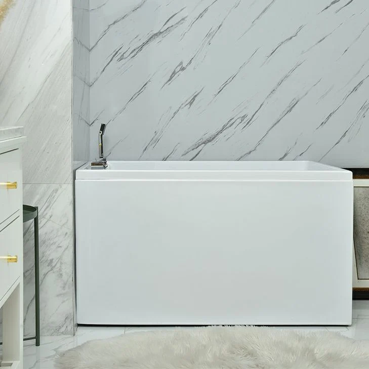 Freestanding Kunststof glas Rectangular Bath Soaking Center White Bathtub 35l