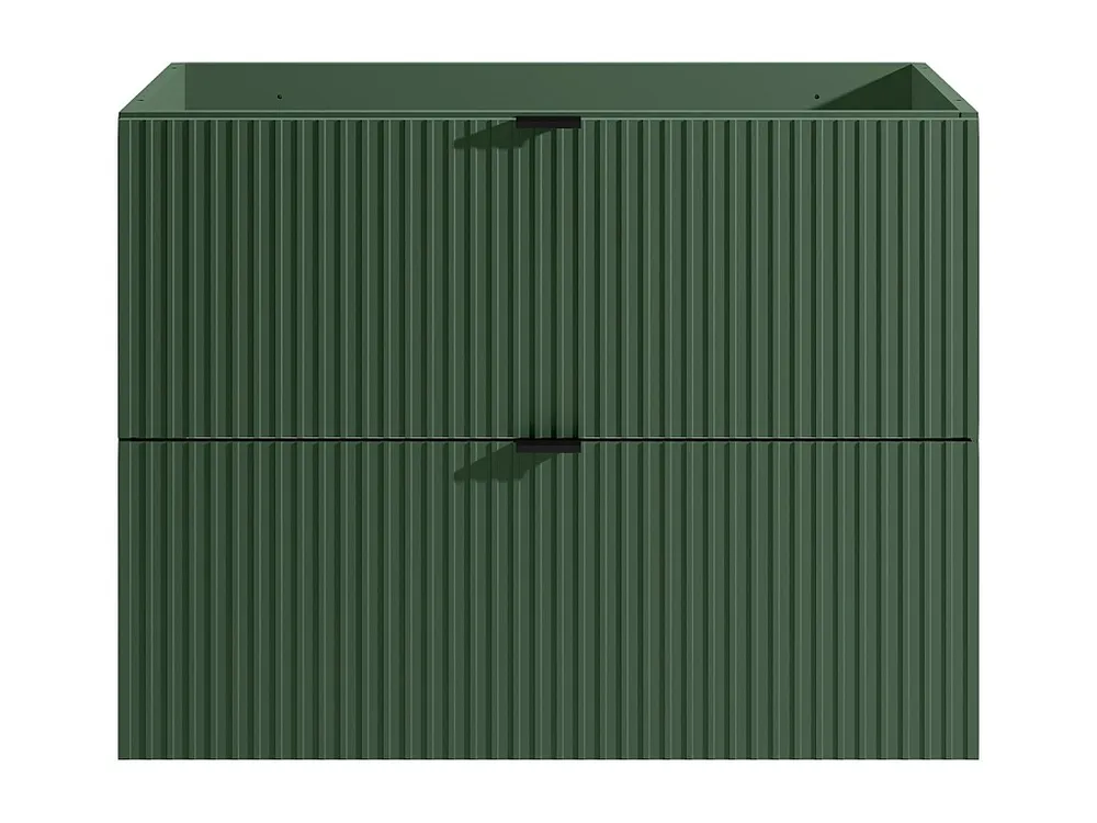 Gestreept hangend meubel onder wastafel, mat groen, L80 cm, ZEVINI