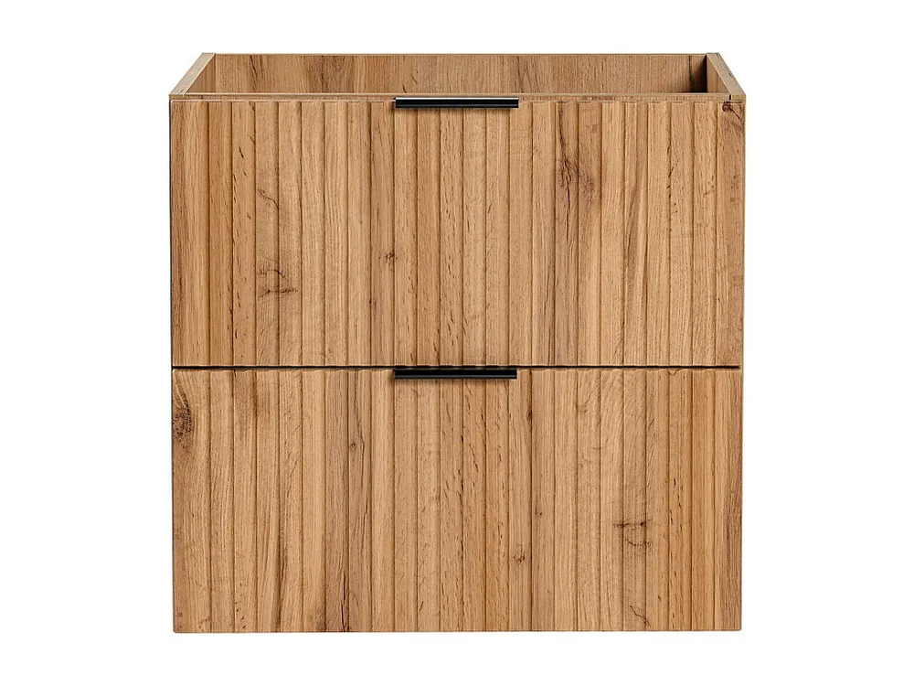 Gestreept hangend meubel onder wastafel, zwak naturel, L60 cm, ZEVARA