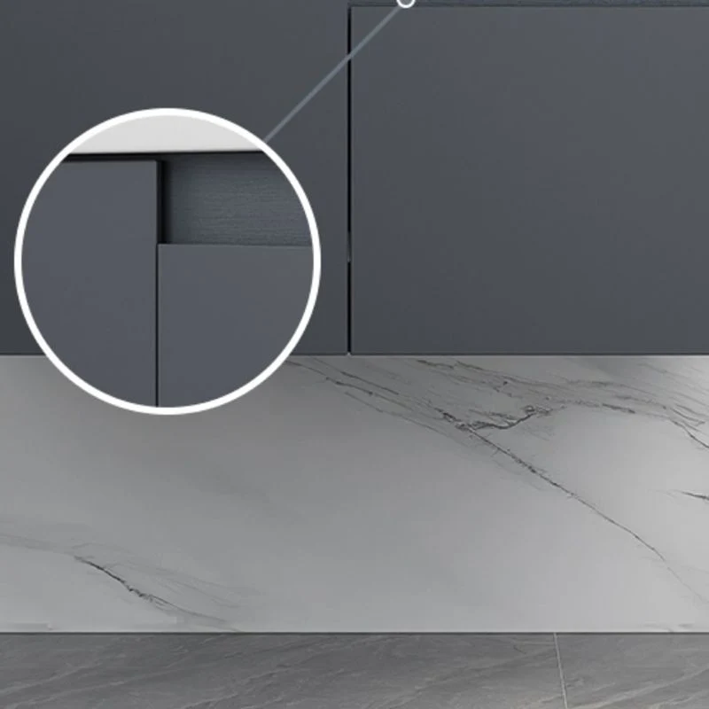 Grey Bath Vanity Wall Mount Rectangular Los Sink Mirror Metal Frame Vanity Doors 24l