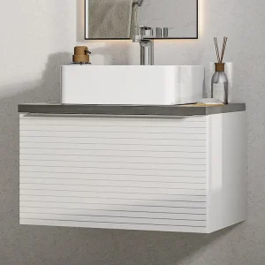 Hangend badkamermeubel met enkele wastafel - 60 cm - LATOMA - Koop nu voordelig online